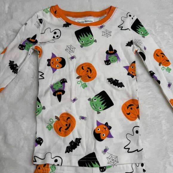 Tommy Bahama Kids Halloween Pajama Set‎ 3T (Top) Bottom (2T) Ghost Pumpkin - Picture 2 of 8